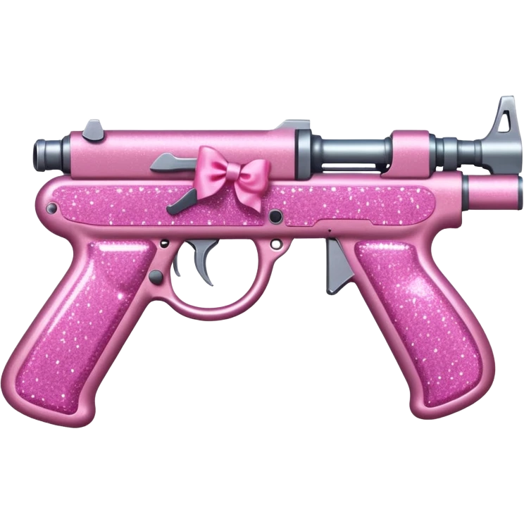 Pink glitter gun AK with bow emoji