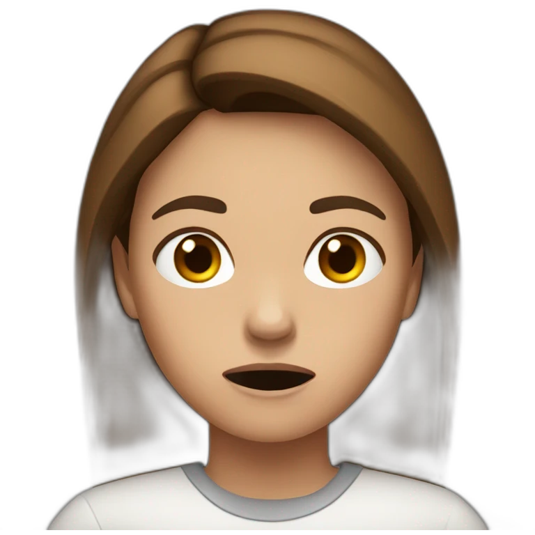 normal tone angry girl with brown hair emoji