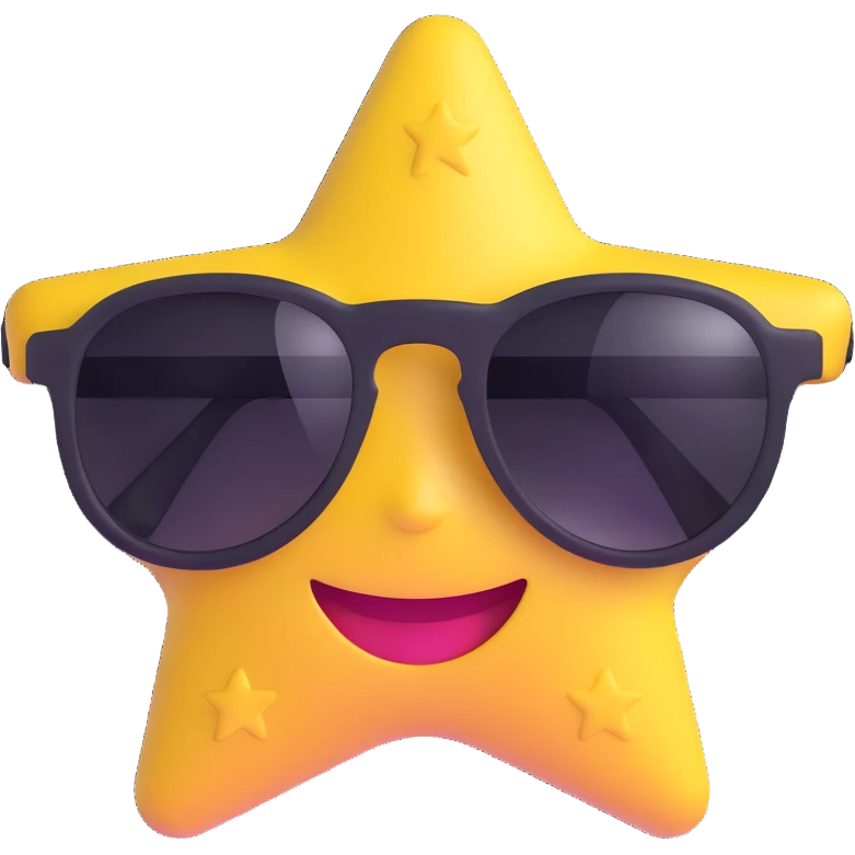 smiling face with star-shaped sunglasses emoji