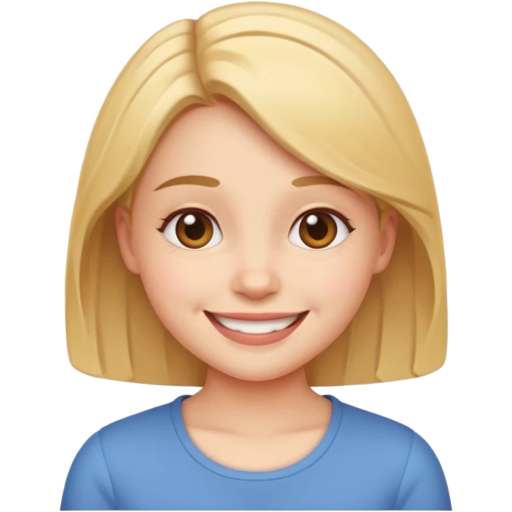 small cute young woman smiling, Slack emoji style emoji