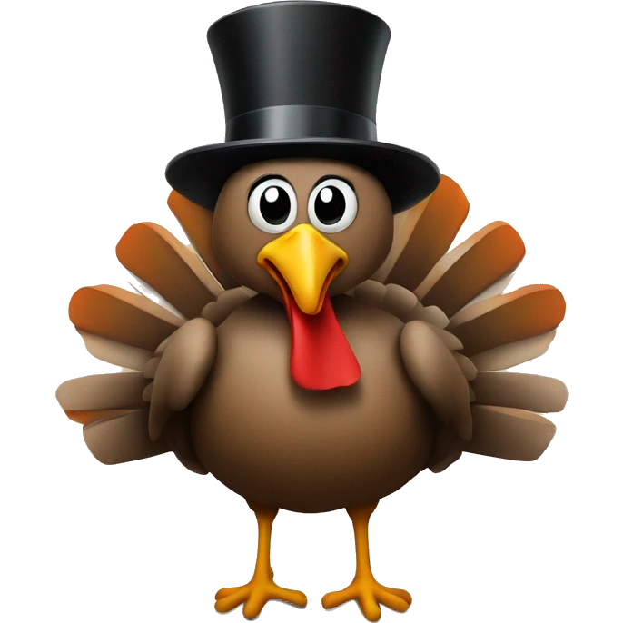 Turkey with a top hat emoji