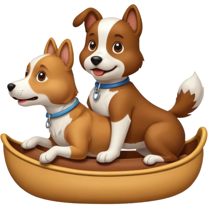 A dog riding a dog emoji