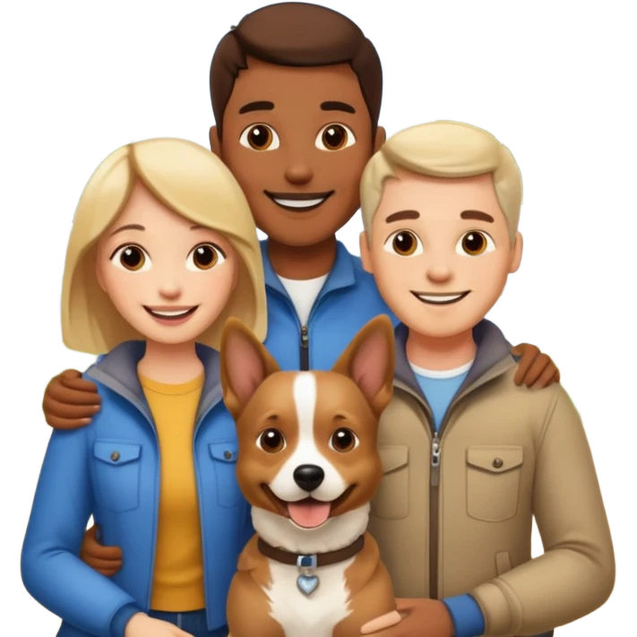 couple and their pet dog emoji