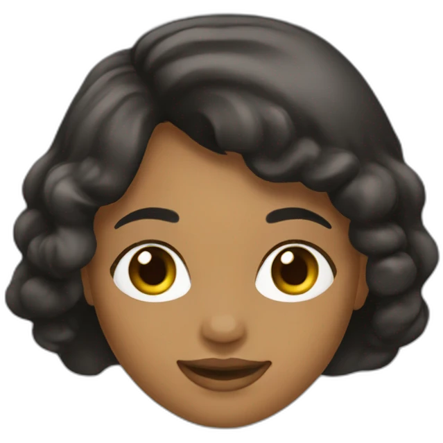 MUJER CABELLO NEGRO LISO emoji