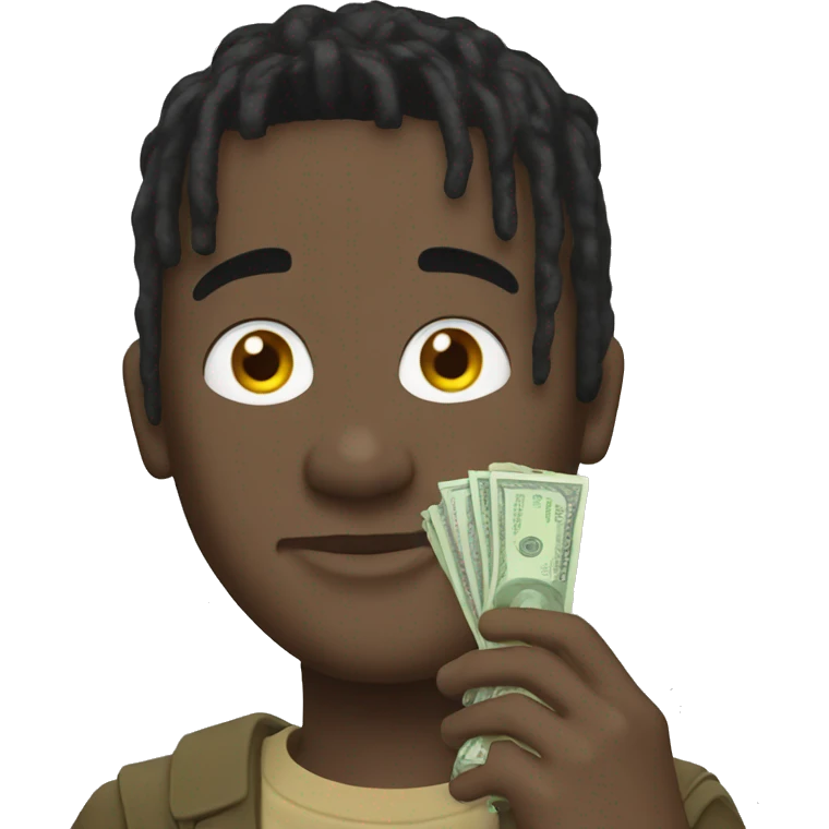Travis Scott holding money emoji