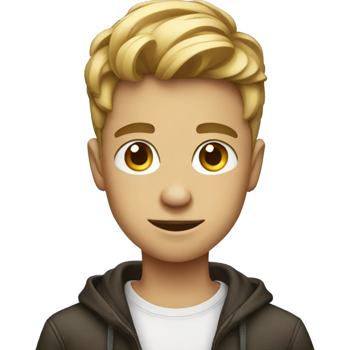 stylish boy with phone emoji