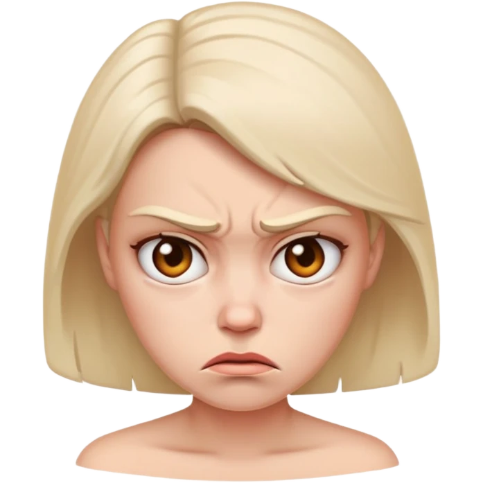 a woman sitting looking angry and sad emoji