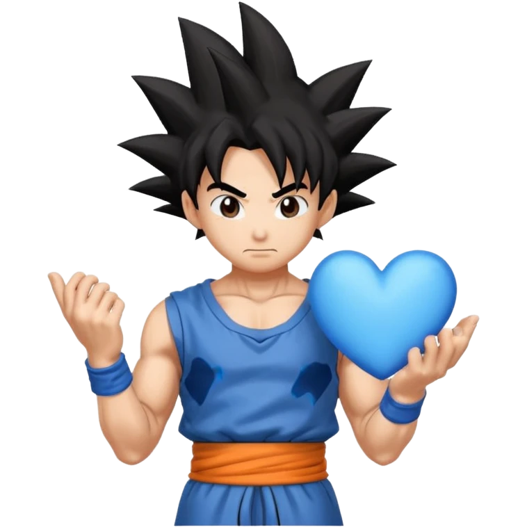 Goku con un corazón azul  emoji
