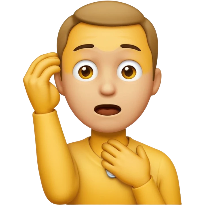 emoji chocking himself hand around his neck emoji
