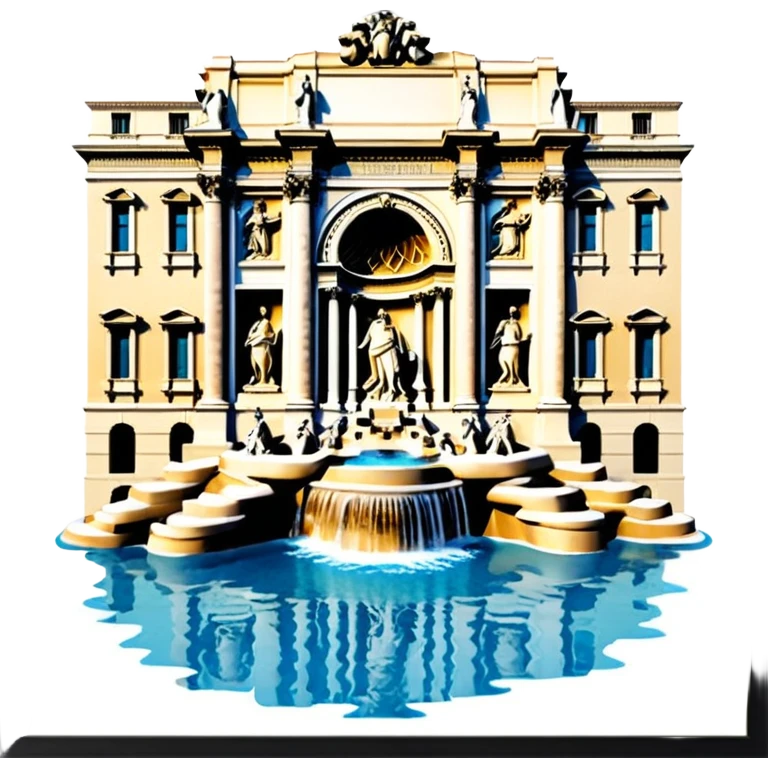trevi fountain view from up above
no square style no frame png style 
no squared only building emoji
