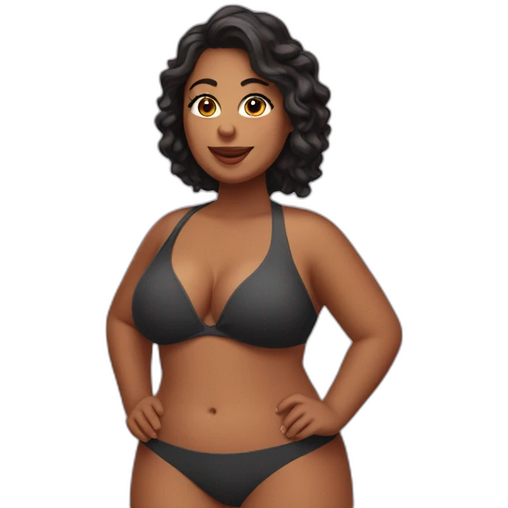 Curvy woman wearing bikkini emoji