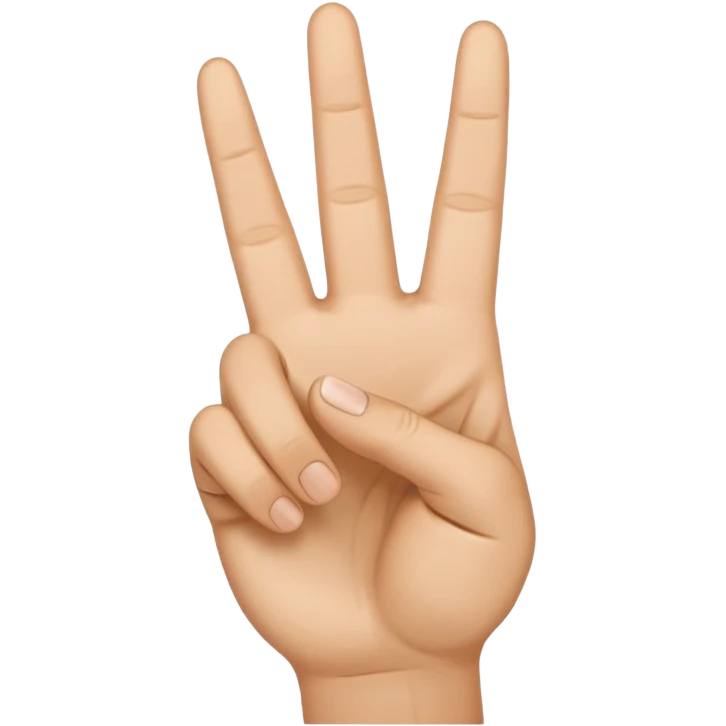 A piece hand sign with the thumb open . With 3 fingers closed. 2 open for the piece and the thumb open emoji