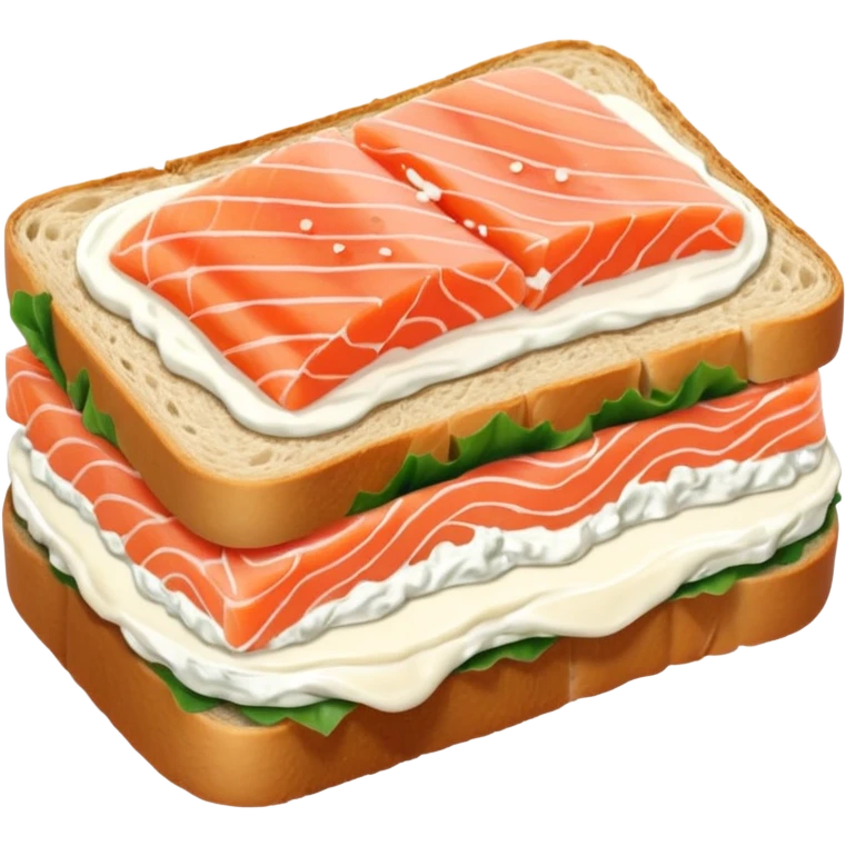 slice of bread with cream cheese and salmon emoji