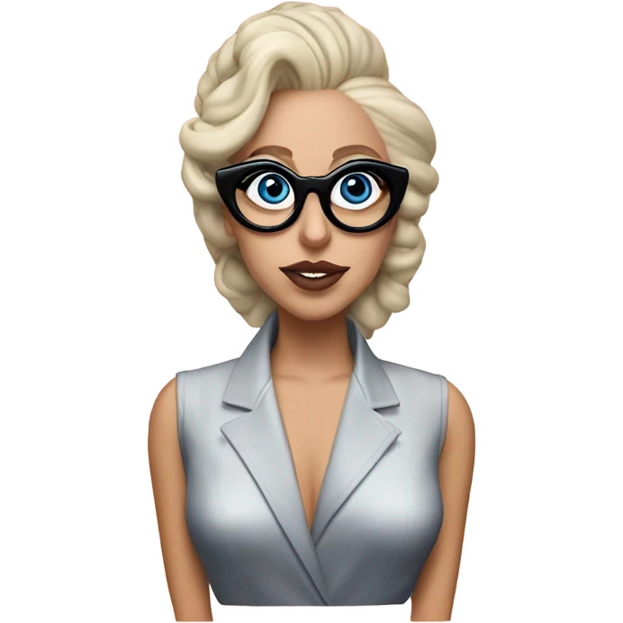 Lady gaga glasses updo blu eyes  emoji