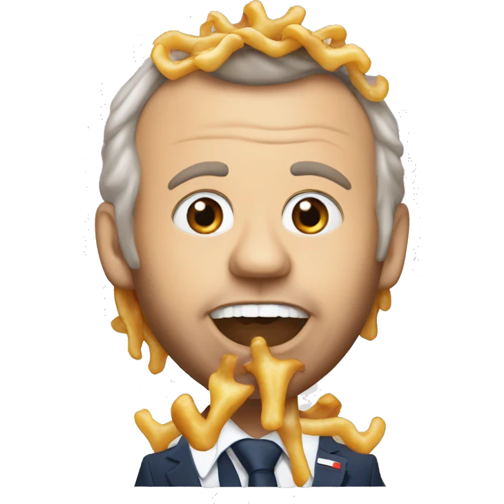 poutine qui regarde emanuel macron emoji