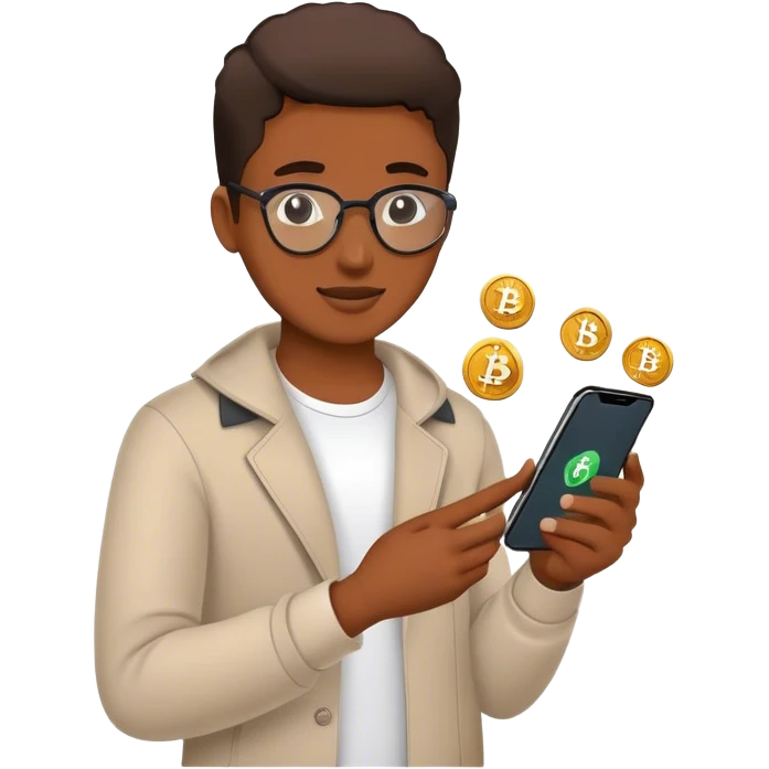 Crypto Coins on the phone emoji