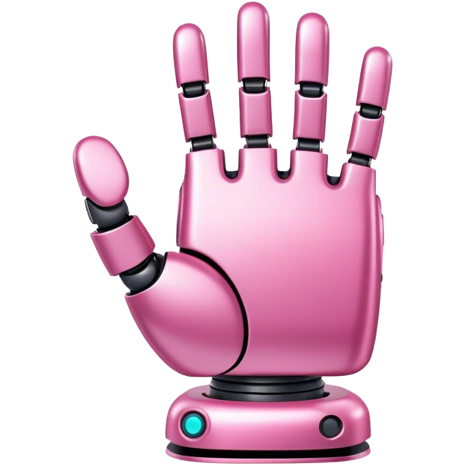 pink robotic hand waving hello emoji