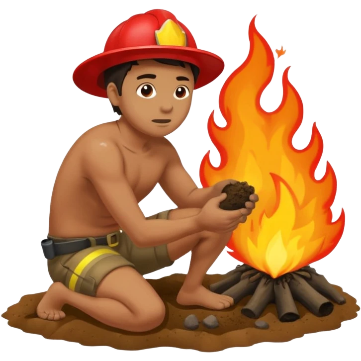 Man trying to get the fire off while rubbing his butt in the tracks emoji