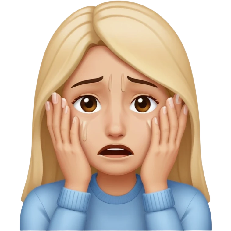 crying woman covering her face with hands emoji