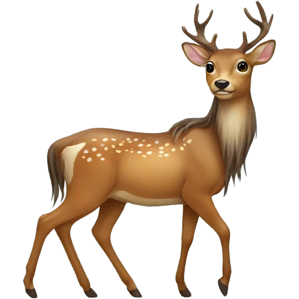 Deer with head of a girl with long hair emoji