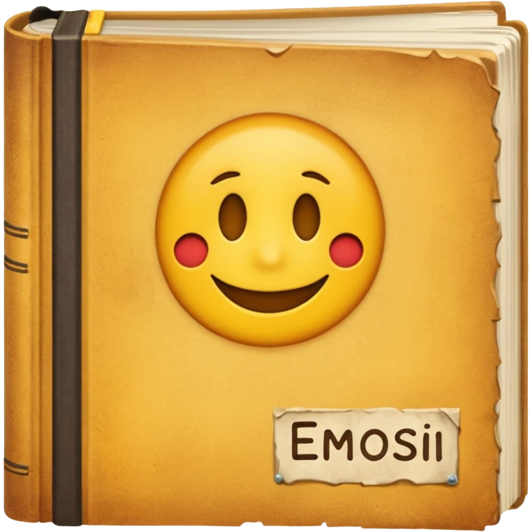 A textbook with the word 'emoji' written on the cover emoji