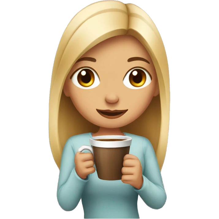 Girl drinking coffee  emoji