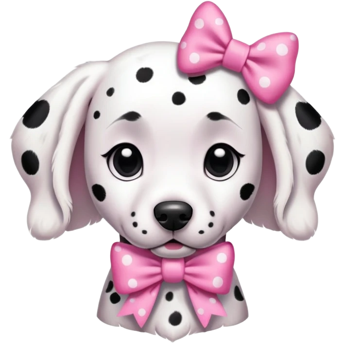 Perrita dálmata con moño rosa emoji