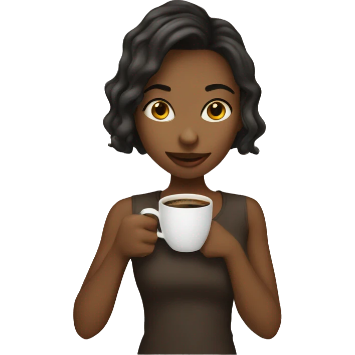 girl drinking coffee emoji