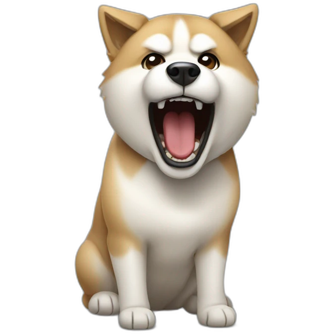 Akita screaming emoji