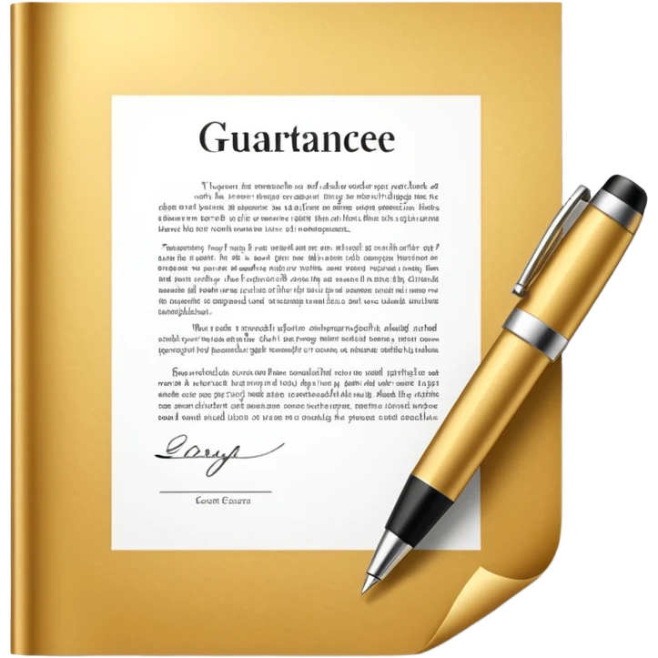 Professional guarantee contract golden paper signed emoji