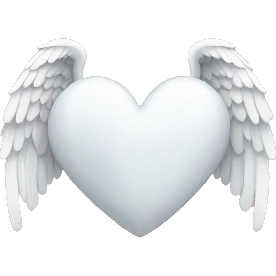 white heart with angel wings emoji