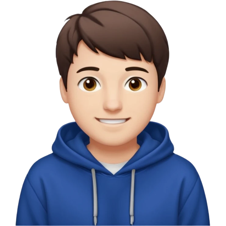 Draw MrBeast in casual hoodie with short hair & friendly smile. emoji