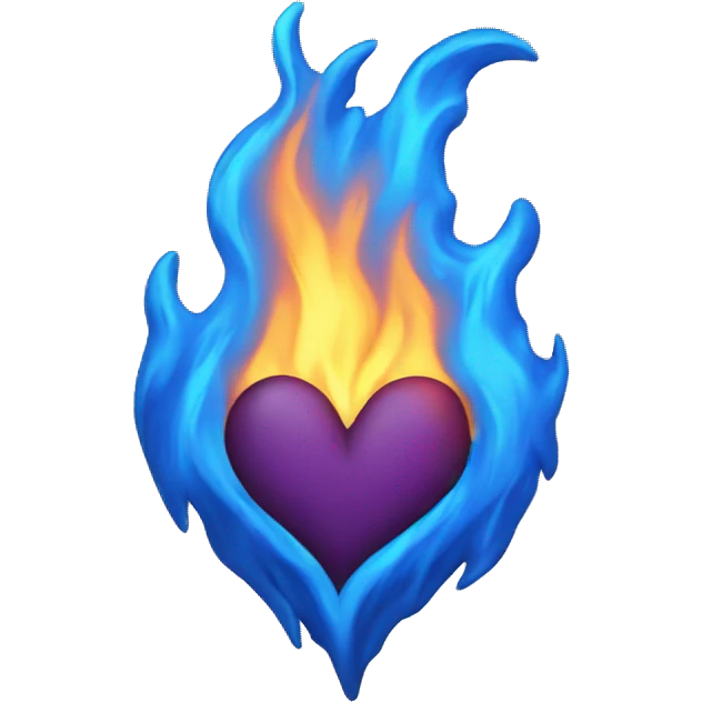 Blue fire heart  emoji