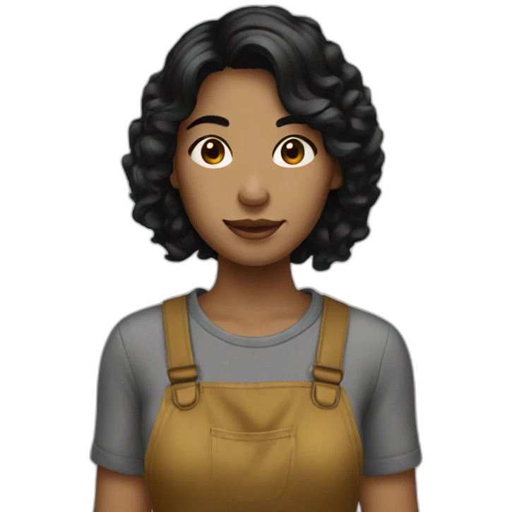 painter woman black hair emoji