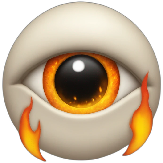 Complete Eye with fire inside emoji