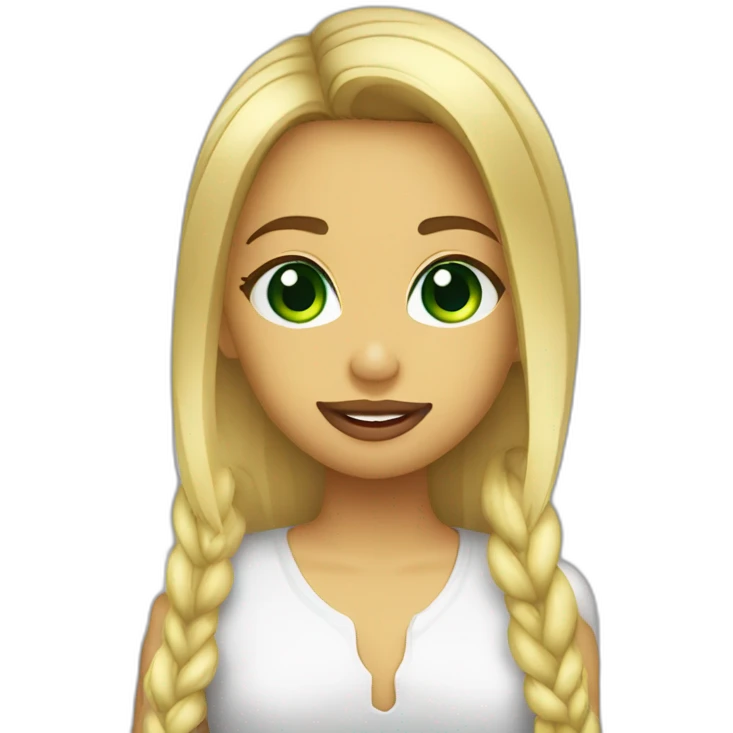 Romeo Santos kiss the mouth of the blond girl and green eyes emoji