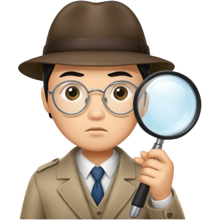 detective, asian, magnifying glass emoji