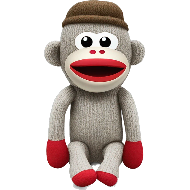 Sock monkey toy emoji