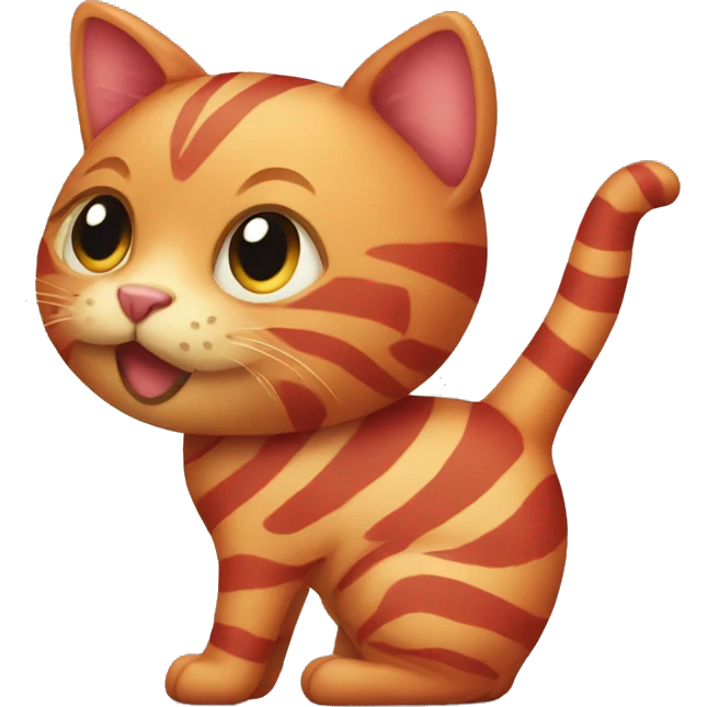 A red cat with stripes emoji