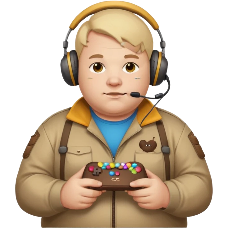 fatman who loves carbs and cholodae and candies who looks like cs go player emoji