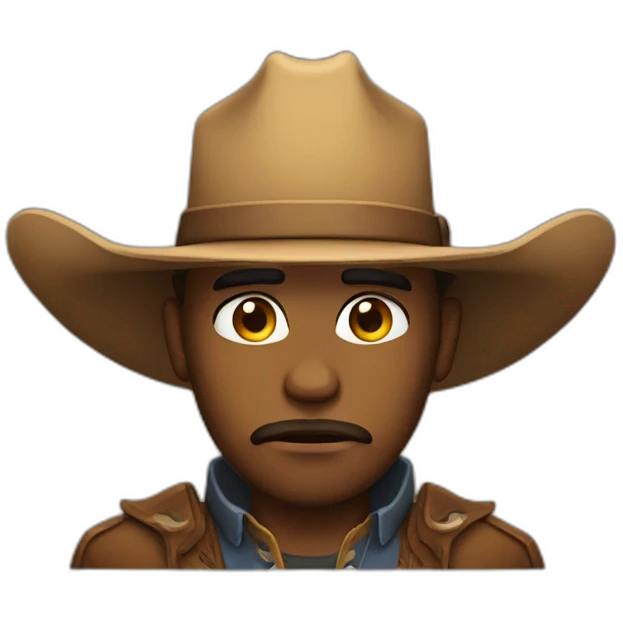 sad cowboy emoji