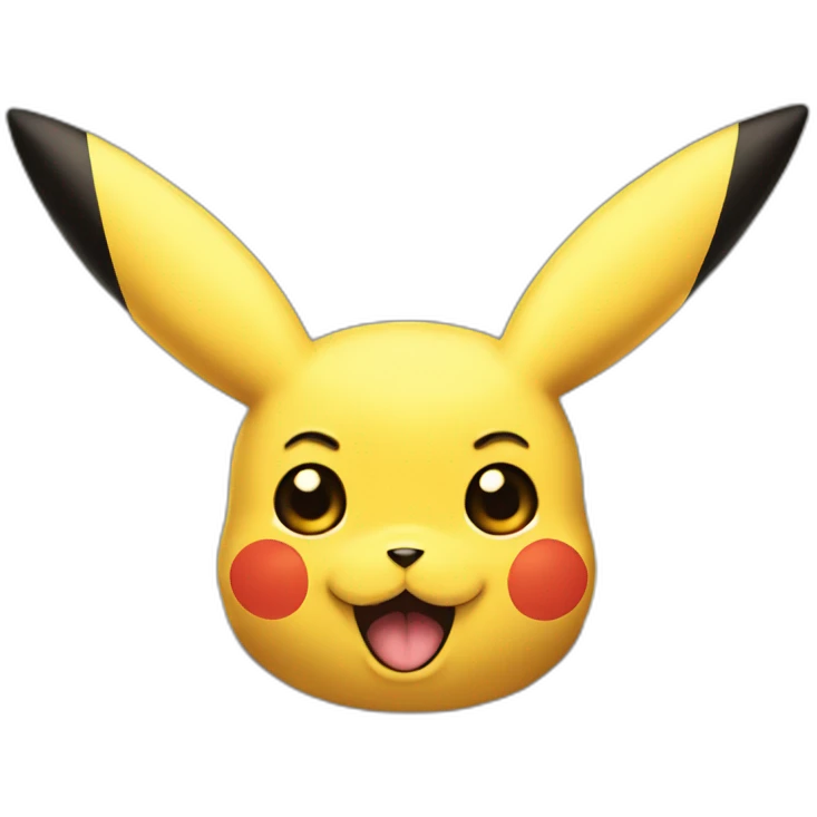 Big dumb Pikachu with circular ears and mixed with a graninja emoji
