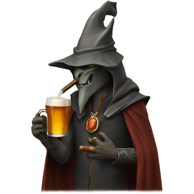 Sauron having a pint and smoking a pipe  emoji