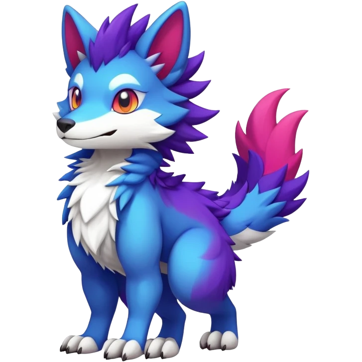  Colorful Kawaii Sergal FurSona Fakemon Full Body emoji