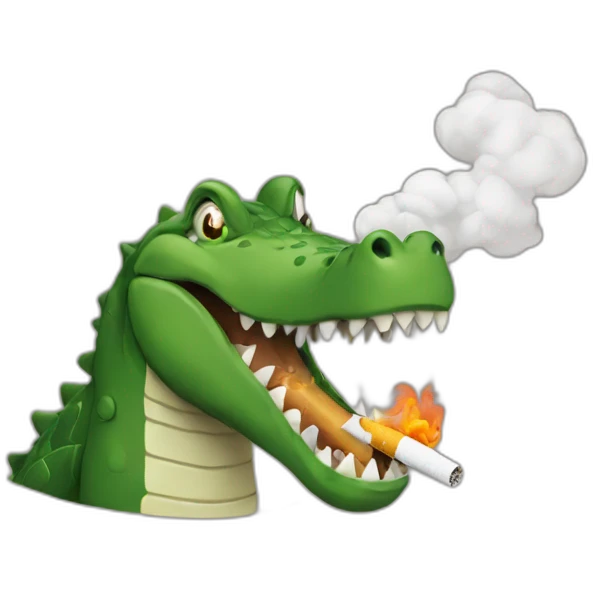 Crocodile smoke cigarette emoji