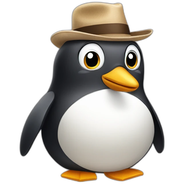 pinguim wearing hat emoji