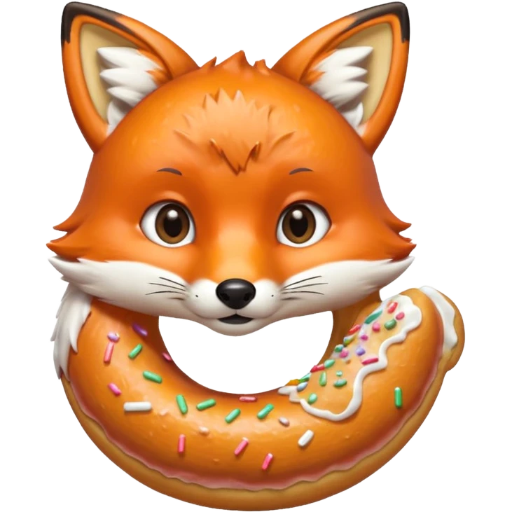 Fox eating a donut  emoji