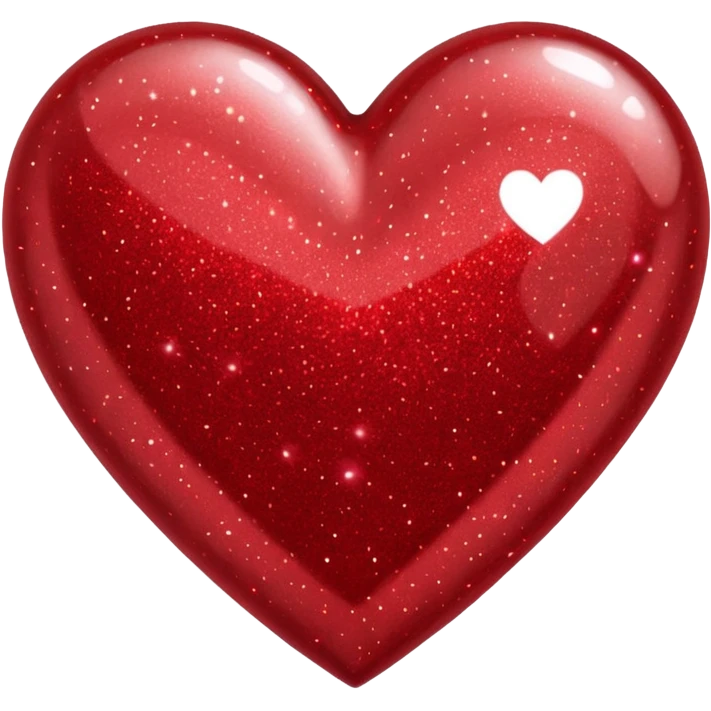red glitter heart  emoji