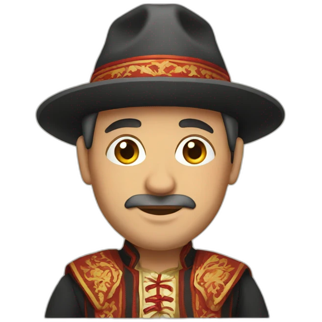 Montenegrin man with traditional clothes and hat emoji