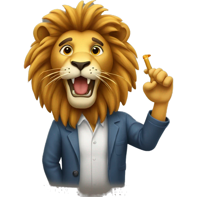 lion blowing whistle emoji